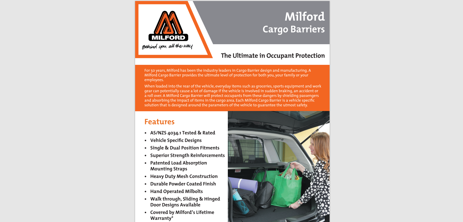 Cargo Barrier Fact Sheet